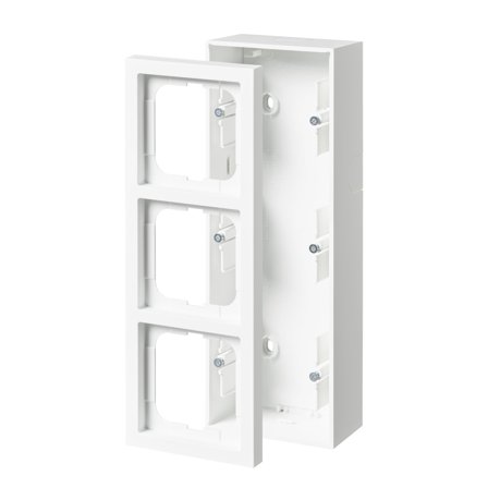 ABB 1723S80-884 Forhøyelsesramme 80 x 54 mm, hvit 3-roms, Strømbrytere & vegguttak