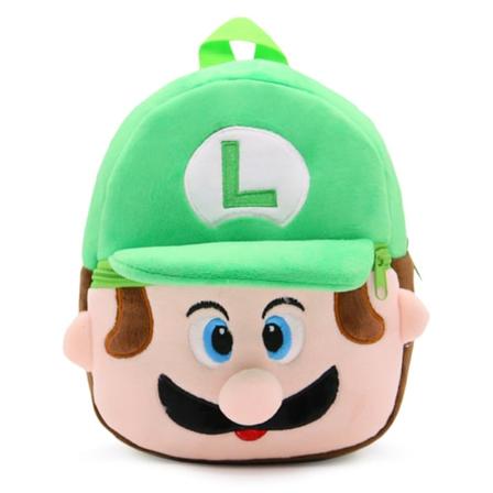 Barnryggsäck Mini Skolryggsäck Cartoon Plysch Student Bokväska Luigi