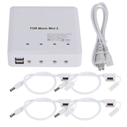 4-i-1-drönare batteriladdare USB-port laddningsadapter enhet för DJI Mini 2 100-240VUS-kontakt