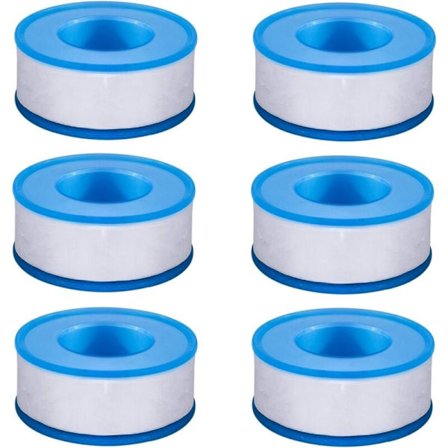 PTFE-slang, VVS-montör, Teflon-tätningsband för VVS-kopplingar för duschslanghuvud, 6 rullar 3/4 tum (18 m)