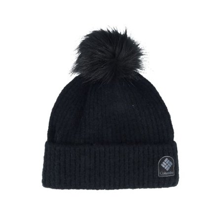 Columbia - Svart pom Beanie - Winter Blur Beanie Black Pom @ Hatstore