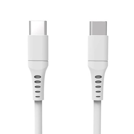Laddkabel USB-C till USB-C 2.0 3m Kabel Vit