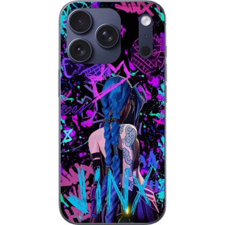 Kompatibel Mobilcover til Apple Apple iPhone 17 Pro Farverig graffiti illustration med en karakter med blåt hår i en urban street art stil