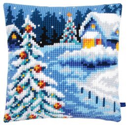 Broderikit Kudde Jul i byn