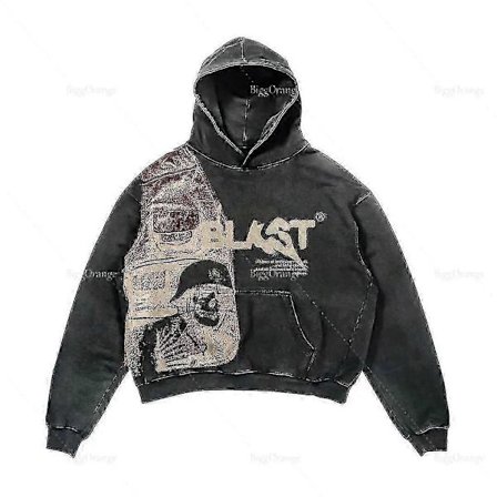 2022 Takit Streetwear Goottilainen Rento Aakkoset Räjähdysprintti Kuvio Miesten Vaatteet Pääkallo Muoti Huppari Miehet Harajuku Retro Y2k Huppari