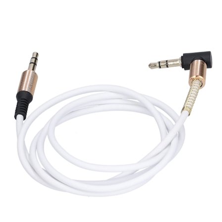 Metall 3,5 mm hane till hane vinklad stereo hörlurar bil Aux ljudförlängningskabel 1m/3,3ft