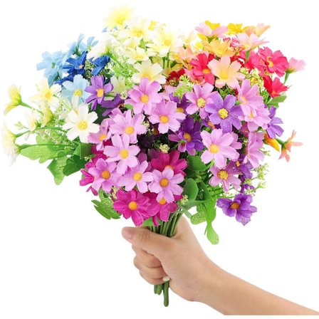 6 Bundter Kunstige Udendørs Blomster Grønt Resistent Plastik