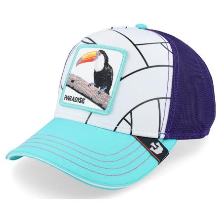 Goorin Bros. - Blanc trucker Casquette - Two More Tickets Good Times White/Purple/Mint A-Frame Trucker @ Hatstore