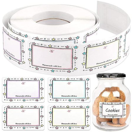 500st 5x3cm Matetiketter Självhäftande syltburk Etiketter Behållare B