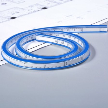 30 cm - Myk vinylplastlinjal - Buet linjal - Sy og tegn med det perfekte verktøyet, syverktøy