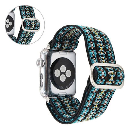 Apple Watch Series 6 / 5 44mm woven style pattern watch band - Green Strip