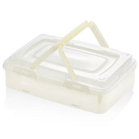 Herzberg yksitasoinen takeaway-leivonnaisten kuljetuslaatikko Ivory (norsunluu)