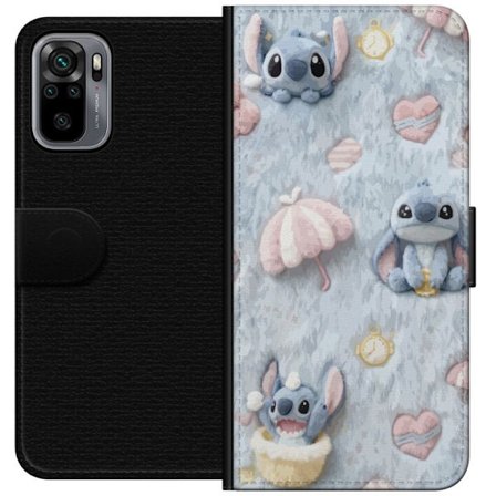 Yhteensopiva Lompakkokotelo Xiaomi Redmi Note 10S Pisto kuvioita sydämillä, sateenvarjoilla ja pastellin värisellä pehmeällä taustalla