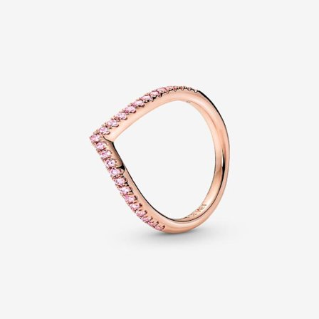 Pandora - P Timeless Wish Sparkling Pink Ring - 14k roségullbelegg