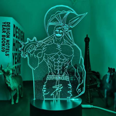 Akryl Natlampe Anime De Syv Dødssynder Escanor Lys til Soveværelse Dekoration Natlys Børne Bordlampe Escanor Gave