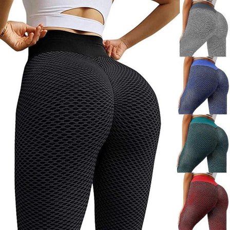 Tik Tok Leggings - Dame Yoga Leggings Gym Anti-cellulitt Fitness Rumpe Løft Bukser CMK Svart L