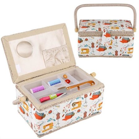 Ompelulaatikko/ompelukori/ompelulaatikko ompelutyökalujen säilytykseen, 27,8 x 18 x 14,5 cm - DBA