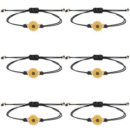 Pinky Promise Armband, 3 Set Solros Armband, Relations Armband Boho Par Armband Vänskap Justerbar