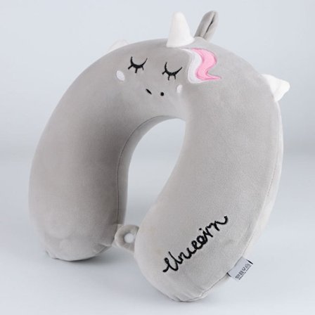 Tecknad djur U-formad kudde Enhörning Minne bomull Nackkudde Bil Nackstöd