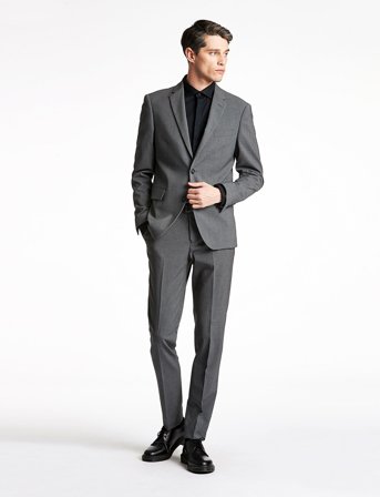 Lindbergh Plain Mens Suit - Normal Length - Grey - 58