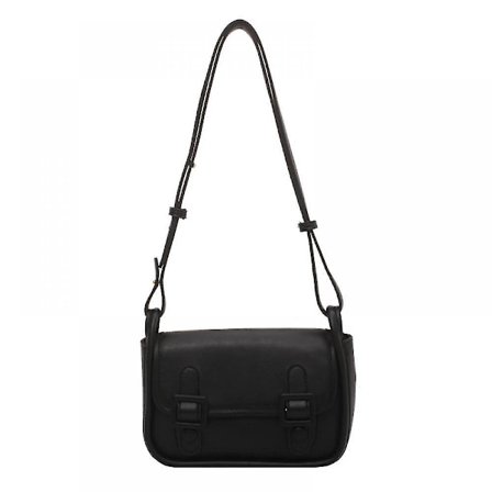 Generic One-shoulder Small Bag Women Bag Fashion Wild Wide Shoulder Retro Small Messenger Small Square Bag Tide-the Black