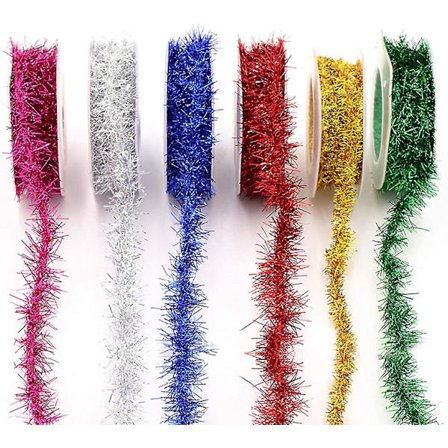 6 rullar metallisk glittergirlang inomhus utomhus dekor (1,5 m)