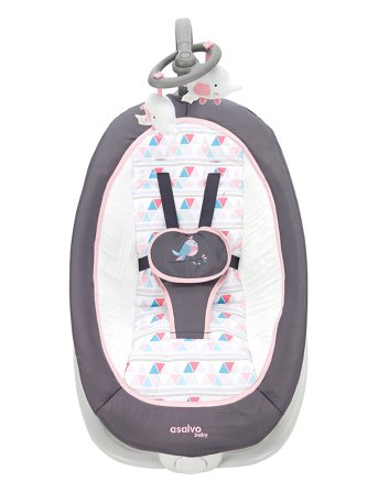 Asalvo | Asalvo Baby Bouncer Fold Birds, Pink | 44X 72X 68
