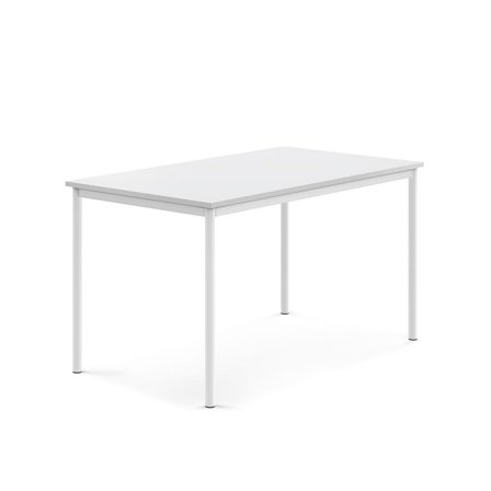 Skrivebord SONITUS, 1400x800x760 mm, hvid højtrykslaminat, hvid