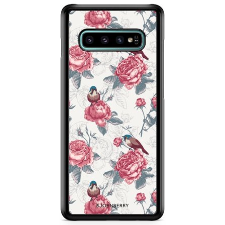 Bjornberry Skal Samsung Galaxy S10 - Rosor & Fåglar