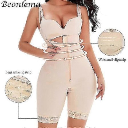 Nya Fajas Colombianas Shapewear Helkroppsformare Midjetränare Bodysuit Faja Slimmande Kompression Dambindor Och Formare, S, Nude