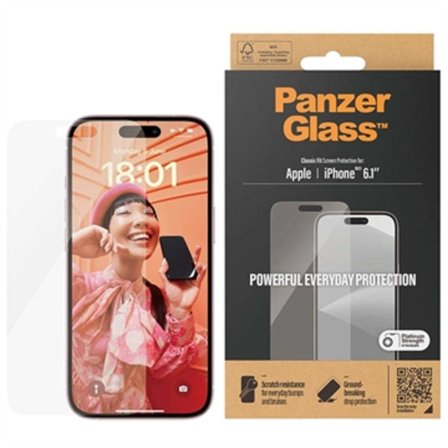 iPhone 15 Pro PanzerGlass Classic Fit Skärmskydd - 9H