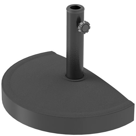 Halvrund parasolfod i beton, 32/38/48 mm stang