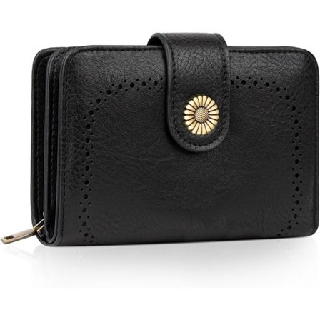 Læderpunge til Kvinder, Medium Pung RFID-beskyttet Bifold Kompakt Damepung med Lomme Pigepung med Flere