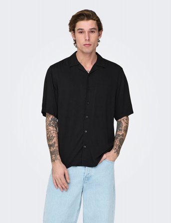 ONLY & SONS Onsdash Life Reg Res Ss 001 Shirt Noos - Black - L