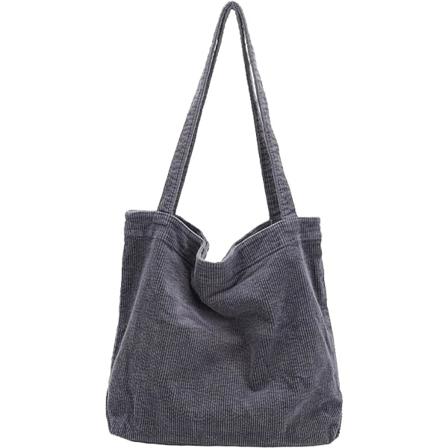 Cordfløyel Tote Bag for kvinner jente Canvas Skulder Håndvesker Søt Stor Veske