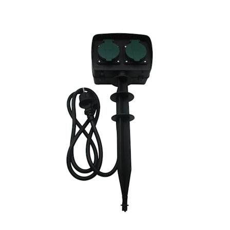 Trädgårdsuttag på spjut med timer 1,5 m