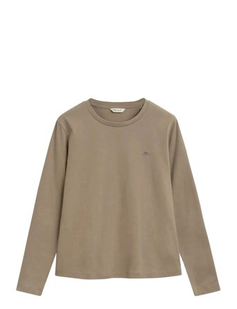 GANT Reg Shield Ls T-Shirt - Beige - XXL