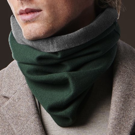 Cachecol Tubular Infinity Reversível Verde e Cinza Fonz para homens - Cachecóis