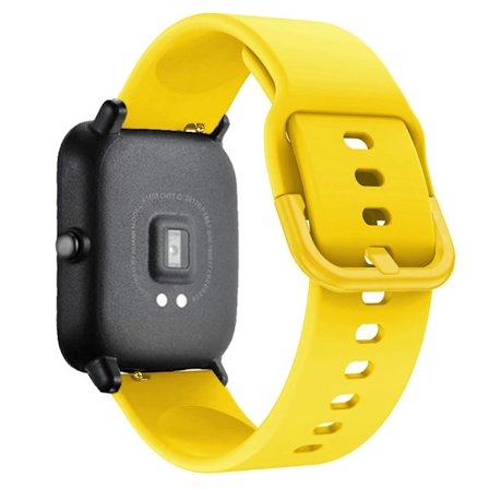 20mm 22mm WatchBand för Amazfit GTS 2/3/4 Mini Band GTR 2/3/4 42mm Silikon Armband Armband för Amazfit Bip Band Tillbehör Gul