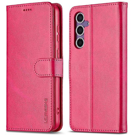 LC.IMEEKE Til Samsung Galaxy S25 Etui Kalvetekstur PU Læder Stand Wallet Telefon Cover - Grå[HK]