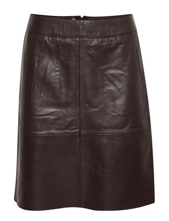 Cuberta Leather Skirt Brown Culture