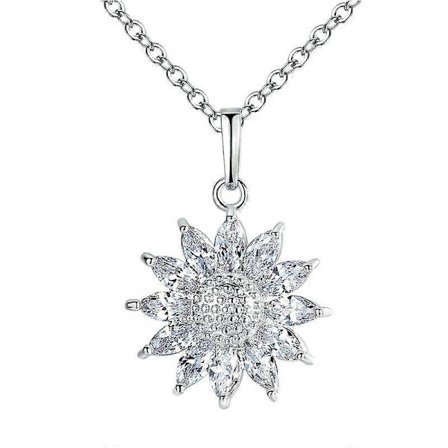 Solros Mikro-inlagd Zirkon Halsband Dam Lyx Temperament Nyckelbenskedja Smycken Gåva Till Flickor Älskare