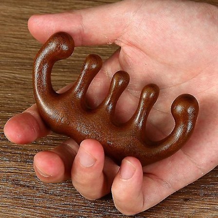 2 st naturlig trä bredtandad hårkam sandelträ huvudmassage terapi massage hårkam massage Meri