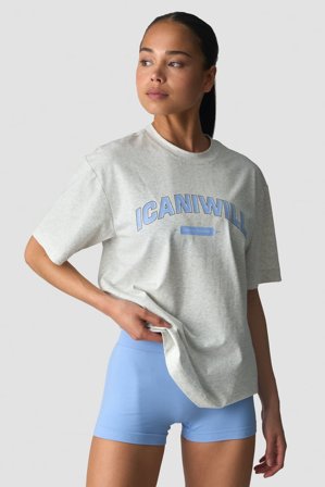 ICANIWILL - Everyday Cotton T-shirt Print White Melange - Dames - sportkleding van ICIW