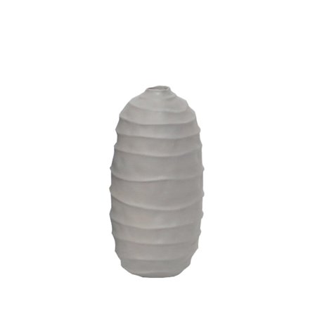 Keramikvase, 13x13x26cm, Matgrå