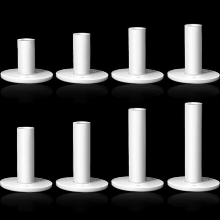 8 stk. Gummi Golf Tees Øvelses Golf Tee Holder med 8 Forskellige Størrelser Hvide Golf Gummi Tees Holdere