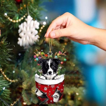 Søt Hund Hengepynt For Hjem Trepynt Hjemmedekorasjon Vindu Bilpynt Nyttår 2024