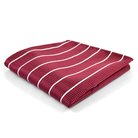Bordeaux White Striped Pocket Square for Men - Patterned Pocket Squares