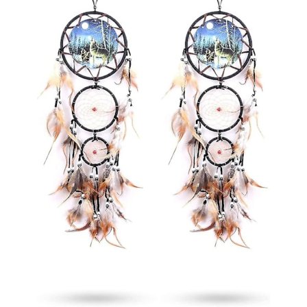 2 kpl Unisieppari Käsintehty Unisieppari Verkolla Ja Höyhenillä Seinäkoriste Susi Sisustus Joulu Häät Juhlat