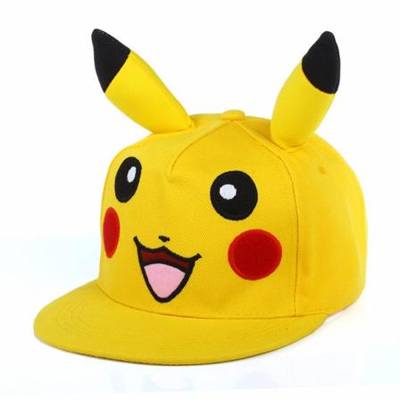 Pikachu Gutt Jente Baseballcaps Broderi Cap Casual Snapback-hatt i Bomull Flat Brätte Mesh CDQ